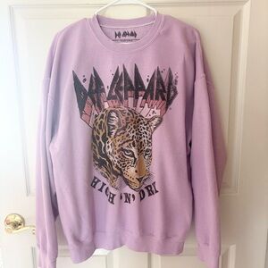 Def Leppard Purple Oversized Sweatshirt